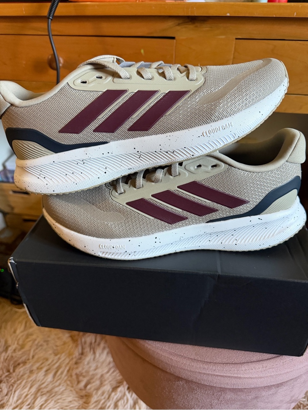 Adidas Men’s Runfalcon 5 Running Shoes - Wonder Cargo, Maroon and Core Black